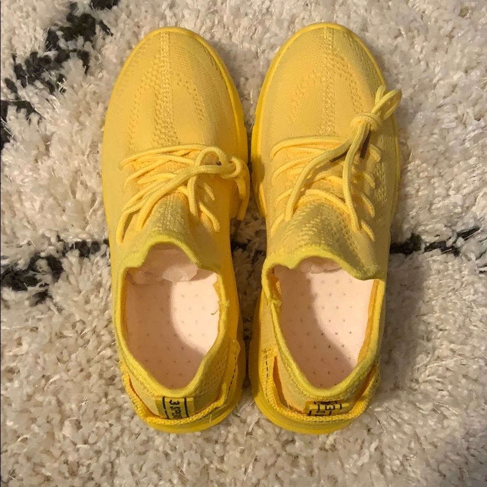 Yellow stylish sneakers